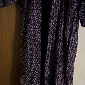 Vintage Yves Saint Laurent Navy and Red Long Sleeve Robe